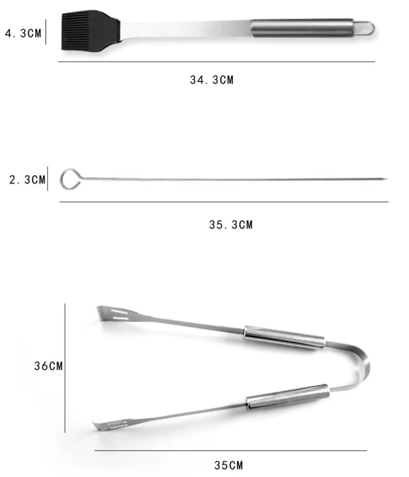 Kit Churrasco Aço Inox Maleta 9 Peças Linha Churrasking Linha Premium