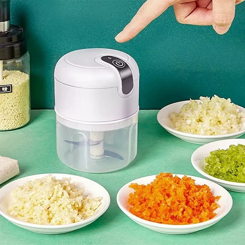 Mini Processador Triturador Sem Fio Elétrico 250ML De Alimentos Para Legumes Alho