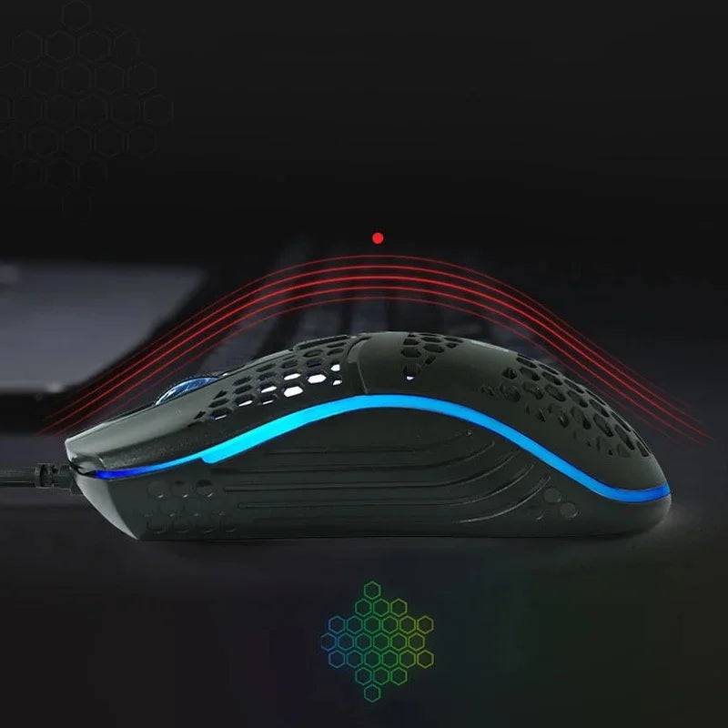 Mouse Óptico Com Fio Usb RGB Para Computador Notebook